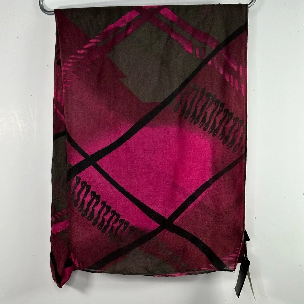 Lane Bryant Scarf‎ Shawl Fuchsia Gray Black NWT